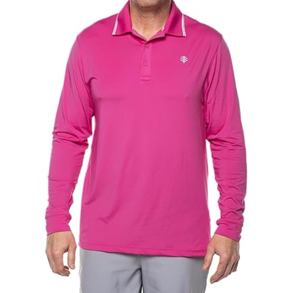 Coolibar Men’s Pink Golf Polo NWT [G6]